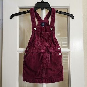 Baby GAP Toddler Girl 4Y Corduroy Skirtall Overall Skirt Huckleberry Fall ’22